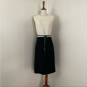 Milly Colorblock Crew Neck Sleeveless Sheath‎ Dress